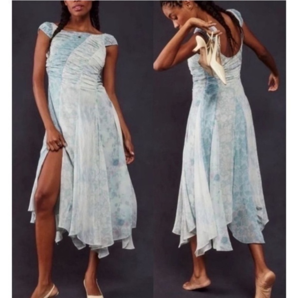 FREE PEOPLE Ocean Combo Heart to Heart Midi Dress
